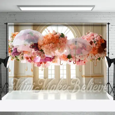 Colorful Transparent Flower Umbrella Floral Backdrop - Aperturee