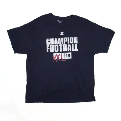 CHAMPION Football Sports T-Shirt Blue USA Short Sleeve Mens XL
