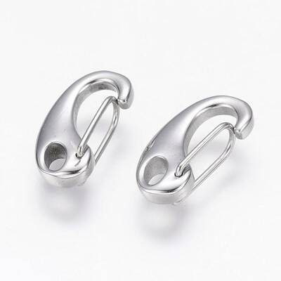 Tarnish Resistant 304 Stainless Steel Push Gate Snap Keychain Clasp Findings