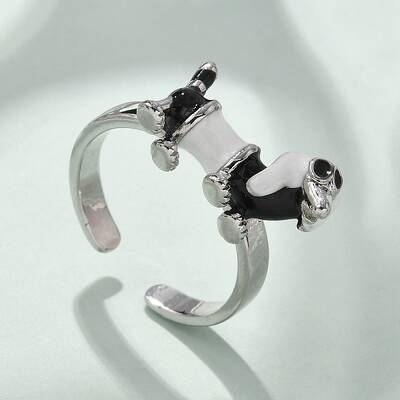 Brass Enamel Cuff Finger Rings