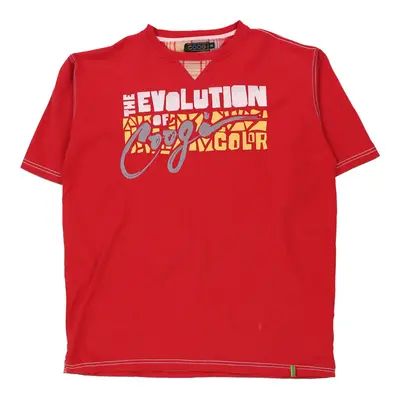 Coogi Graphic T-Shirt - 2XL Red Cotton