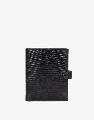 Luxe Traveler's Wallet with Coin Pocket | Color: Black Lizard