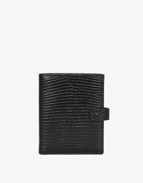 Luxe Traveler's Wallet with Coin Pocket | Color: Black Lizard