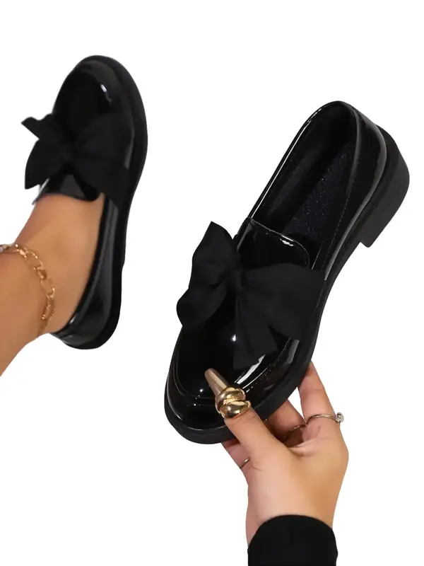 Women's Fashionable Bowknot Design Loafers, Casual Comfortable Flat Shoes for Daily Wear, Lightweight Breathable Shoes for Wo...