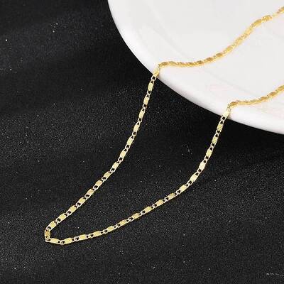 Brass Textured Oval Link Chain Necklaces