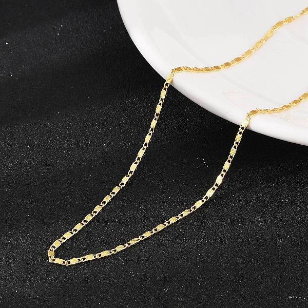 Brass Textured Oval Link Chain Necklaces