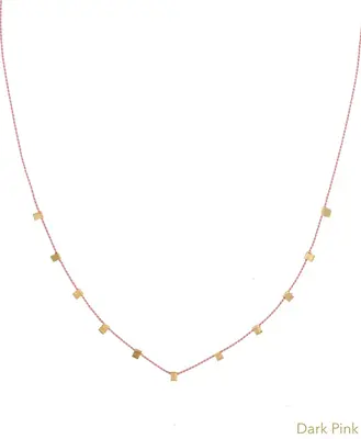 Hilo Necklace | Metal Color: Gold | Color: Dark Pink