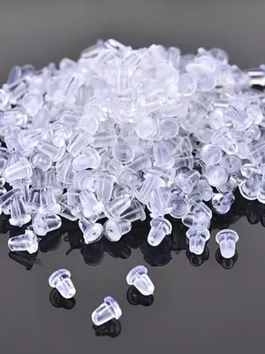 500pcs/pack Transparent Silicone Earrings Backs, Minimalist Trendy Earring Safety Friction Back, Fashion Accessories for Stud...