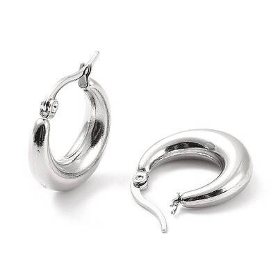 Non-Tarnish 304 Stainless Steel Chunky Hoop Earrings for Women