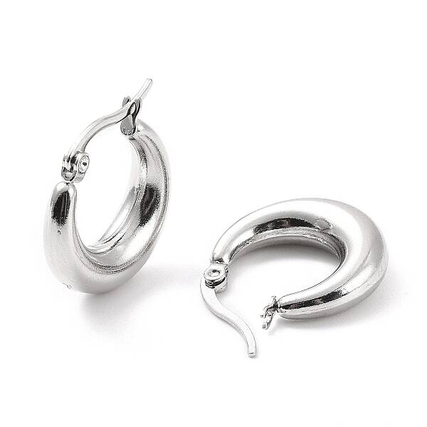 Non-Tarnish 304 Stainless Steel Chunky Hoop Earrings for Women