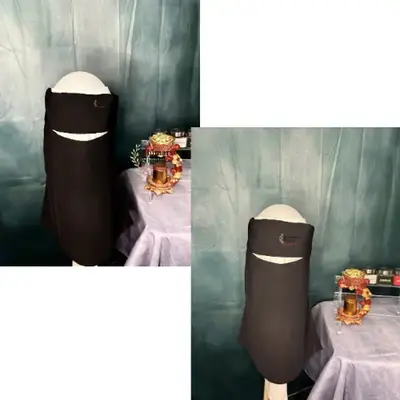 Wool Chiffon Niqab Premium Breathable Elegance 14in