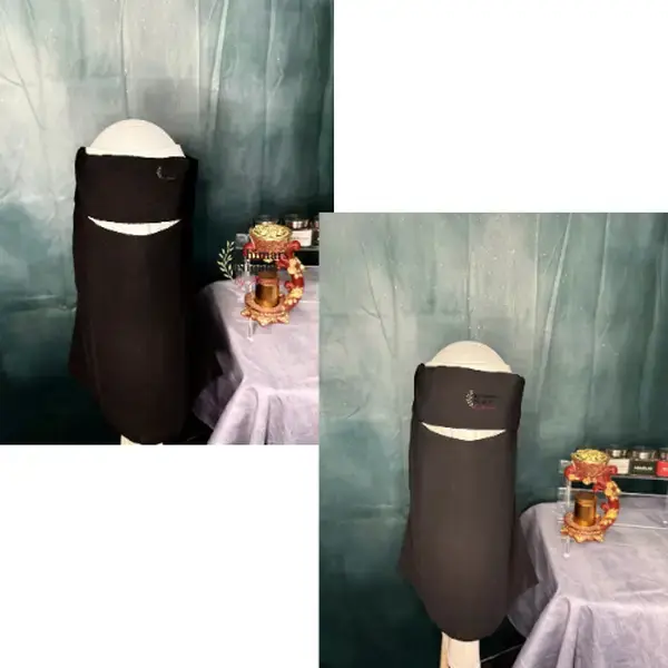 Wool Chiffon Niqab Premium Breathable Elegance 14in