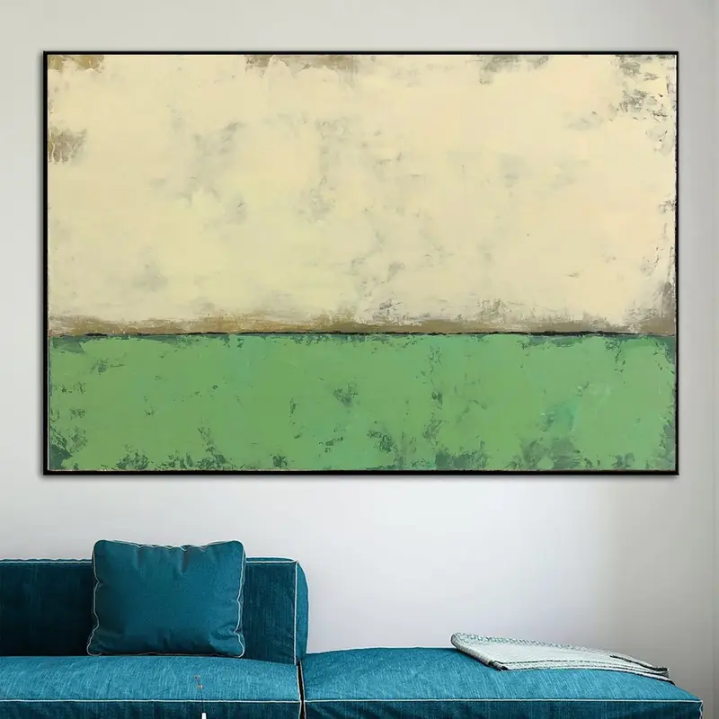 Extra Large Original Abstract Beige Painting Wall Art Abstract Green Painting Contemporary Oil Painting Canvas Wall Decor | C...