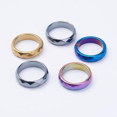 Electroplate Non-Magnetic Synthetic Hematite Rings