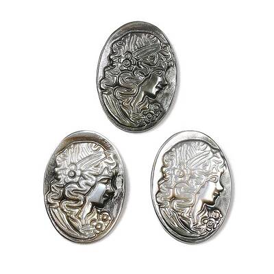 Natural Black Lip Shell Carved Cabochons