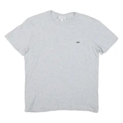 LACOSTE Mens T-Shirt Grey Crew Neck M