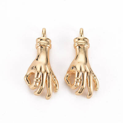 Brass Micro Pave Clear Cubic Zirconia Pendants