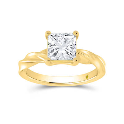 Ripple Princess Cut Lab Created Solitaire Diamond Ring | 10K Yellow Gold 2 1/2 CT. TW.