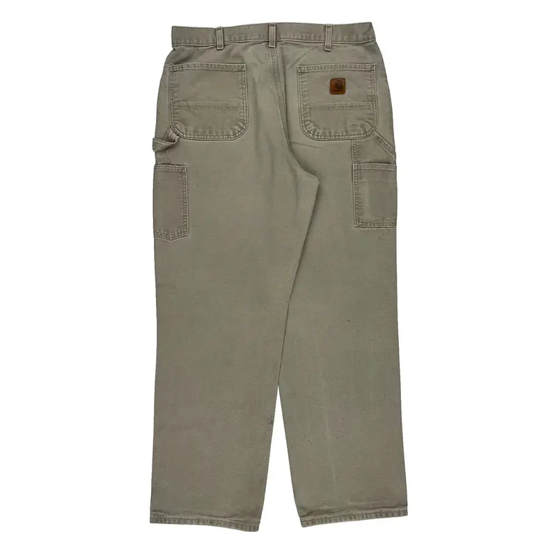 Carhartt Carpenter Trousers - 34? Waist Beige Cotton