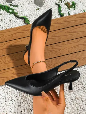 Women's Elegant Solid Color Stiletto Pumps, Fashionable Pointed Toe High Heels for Party, Daily Clothing Decor, Trendy All-ma...