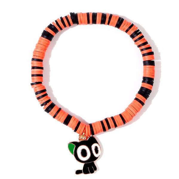 Ghostly Polymer Clay Heishi Stretch Bracelets
