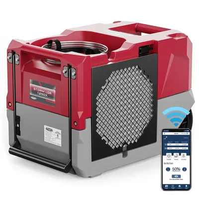 AlorAir® Storm LGR 1250X | Smart Wi-Fi 264 PPD Industrial Commercial Dehumidifiers with Pump for Basements, Garages, and Job...