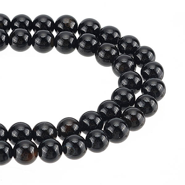 2 Strands Natural Black Onyx Beads Strands