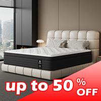 Queen size mattress , 12 Inch Hybrid Mattresses Black with Gel MemoryFoam and individually PocketInnerspring Medium Firm for ...