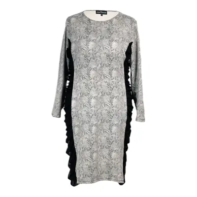 Cleopatra Chocolate Brown and Grey Vegan Leather Dress | Size: Size UK 20/ US 16 | Color: Grey
