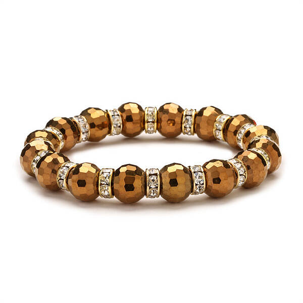 UV Plating Glass Beads Stretch Bracelets for Women