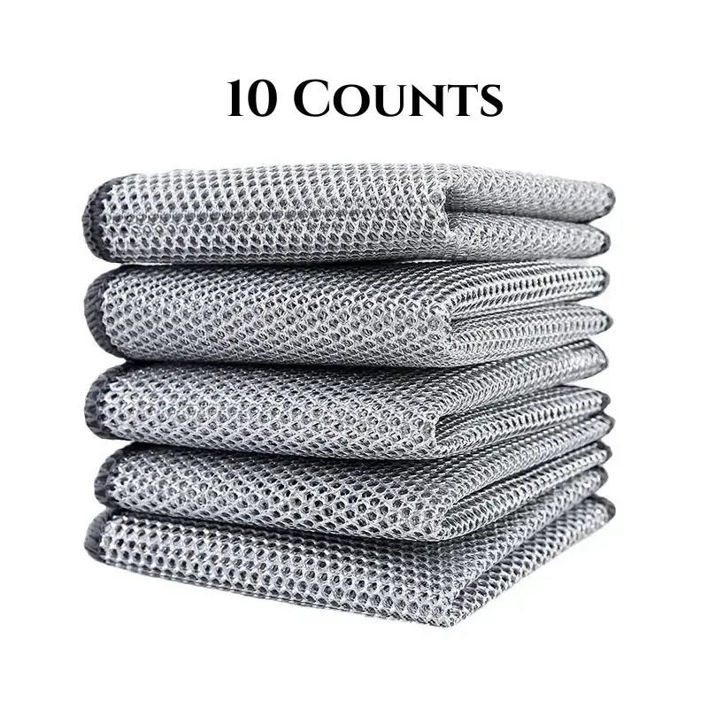 10 Counts Dishwashing Rags, Multipurpose Non-Scratch Wire Dishcloths for Kitchen Cleaning, Wet and Dry Use, Reusable Wire Cle...