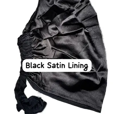 Women Hijab Satin lined Under Cap/Under-scarf Satin lined Under Cap-Black