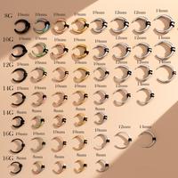 Oufer Stainless Steel Stretch Horseshoe Pincher Septum Earlobe Piercing Ring, Multiple Gauges, 16G/14G/12G/10G/8G, Inner Diam...