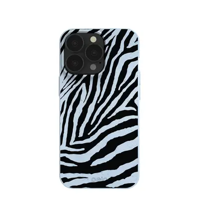 Powder Blue Zebra iPhone 13 Pro Case