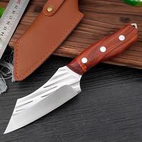 Stainless steel kitchen knives, professional knives for outdoor cooking and barbecues, sharp fruit knives, hand-held meat kni...