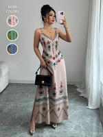 Women's Graphic Print Cami Dress, Boho Sleeveless Dress for Beach Holiday Vacation, Ladies Summer Dresses, Womenswear, Dresse...
