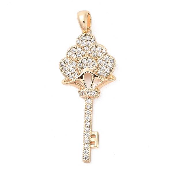 Brass Micro Pave Clear Cubic Zirconia Pendants