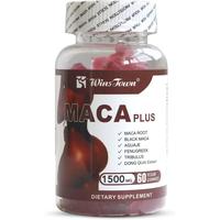 Wins Town Maca Plus Gummies, 1500mg Big Booty Enhancer with Black Maca Root & Dong Quai Extract, 60 Count