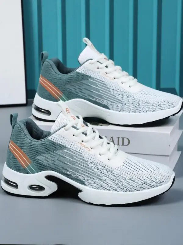 Men's Ombre Print Lace Up Low Top Sneakers, Casual Comfortable Breathable Sports Running Shoes, All-match Basic Shoes for Dai...