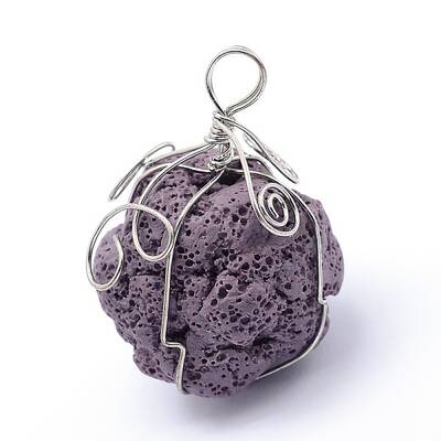 Irregular Synthetic Lava Rock Big Pendants