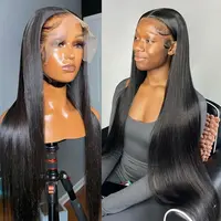 Bling Hair Straight 30 32 Inches 13x4 HD Transparent Lace Front Human Hair Wigs 13x6 Lace Frontal Wig 5X5 Lace Closure wig 18...