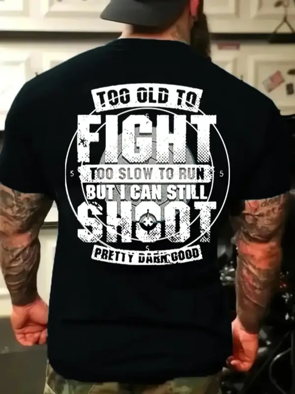 Men's Regular Fit Letter Print Round Neck Tee, Casual Short Sleeve Crew Neck T-Shirt for Summer, Fashion Men's Top for Daily ...