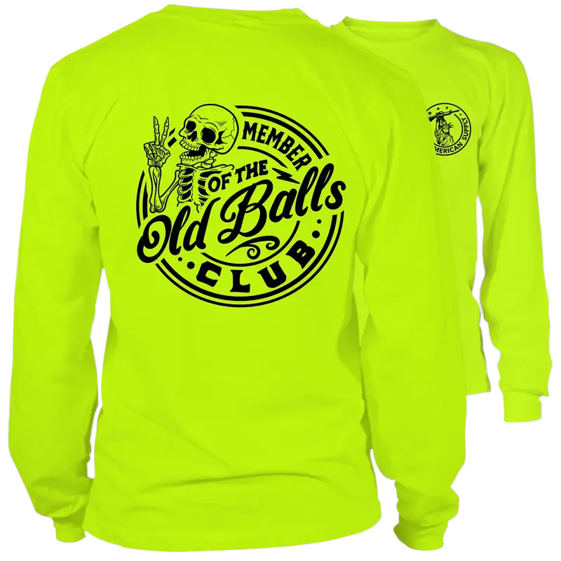 Old Balls Club - Long Sleeve Safety Yellow Hi-Vis