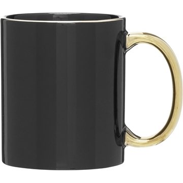 48 Promotional 11 oz c-handle - metallic - Black Gold - Stoneware