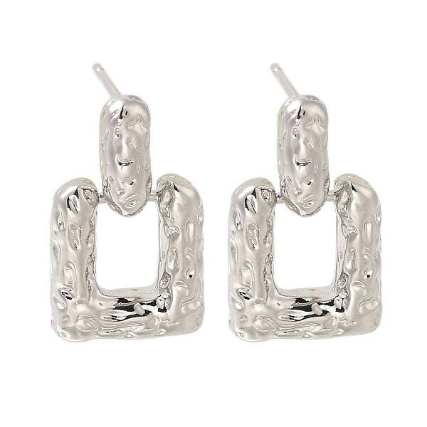 Rack Plating Square Brass Stud Earrings