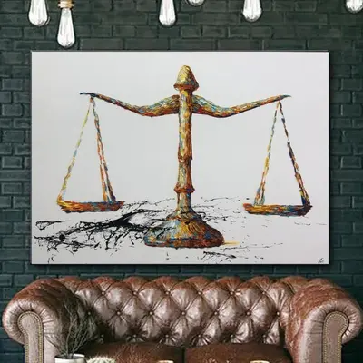Large Libra Painting Libra Astrology Zodiac Sign For Lawyers Office Decor | EQUILIBRIUM