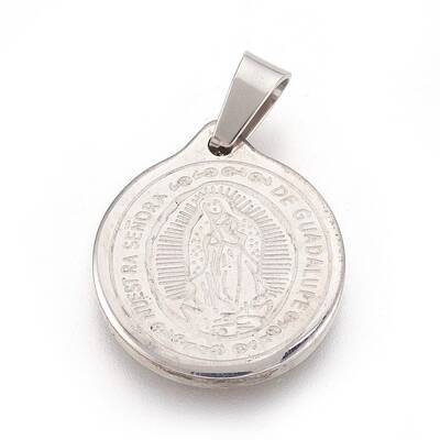 Non-Tarnish 304 Stainless Steel Lady of Guadalupe Pendants