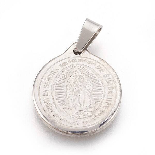Non-Tarnish 304 Stainless Steel Lady of Guadalupe Pendants