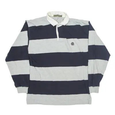 CALVIN KLEIN Sport Polo Shirt Grey Colourblock Long Sleeve Mens XL