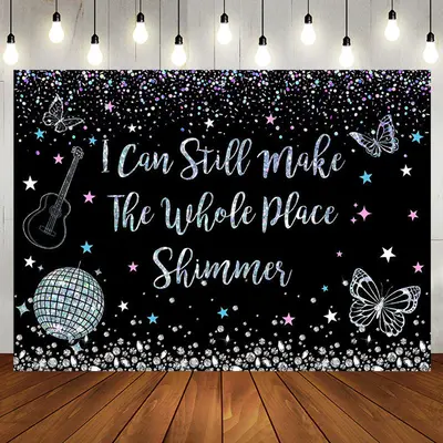 Black Make The Whole Place Shimmer Birthday Backdrop